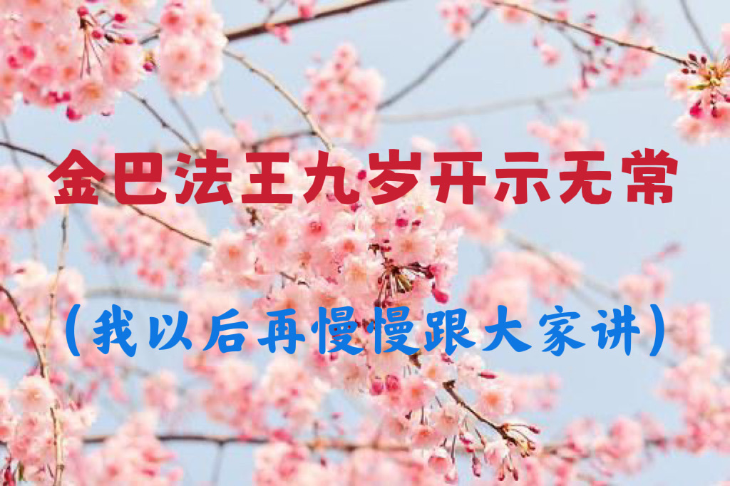 金巴法王九歲開示無常(我以後再慢慢跟大家講)