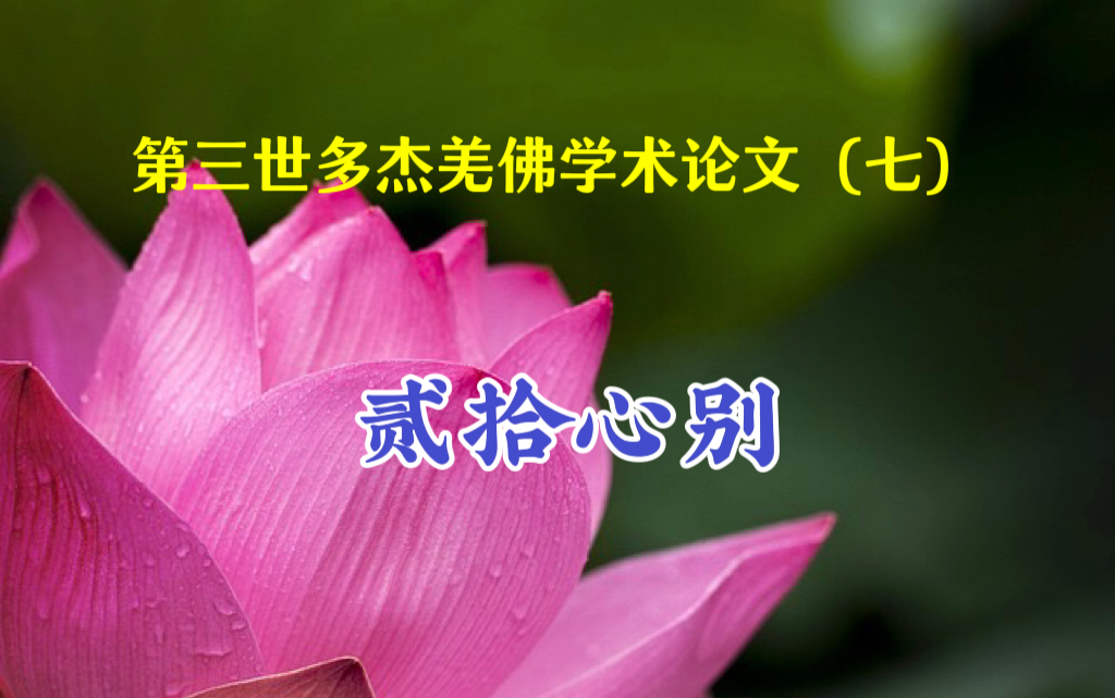 第三世多杰羌佛学术论文（七）贰拾心别