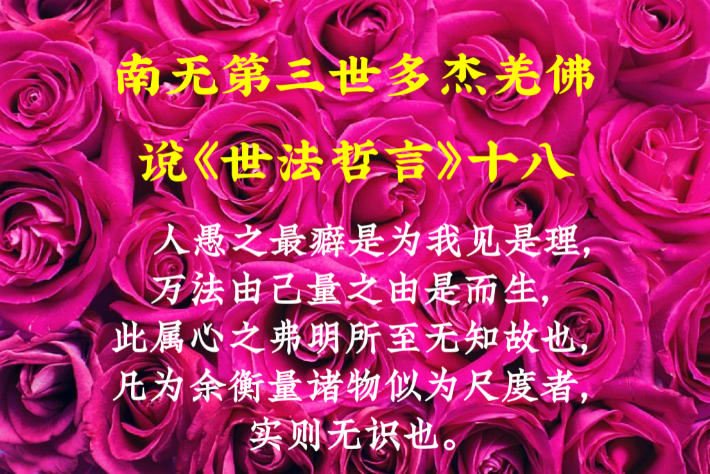 南无第三世多杰羌佛說《世法哲言》十八