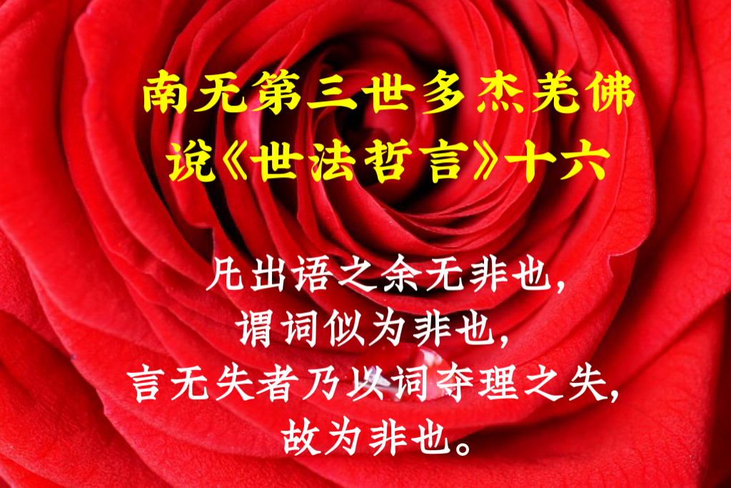 南无第三世多杰羌佛說《世法哲言》十六