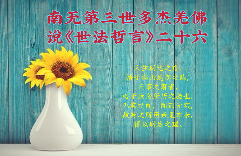 南无第三世多杰羌佛说《世法哲言》二十六