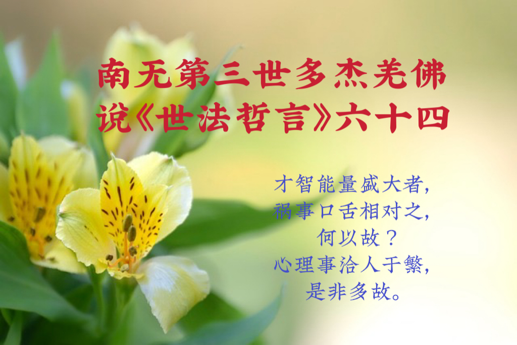 南无第三世多杰羌佛說《世法哲言》六十四