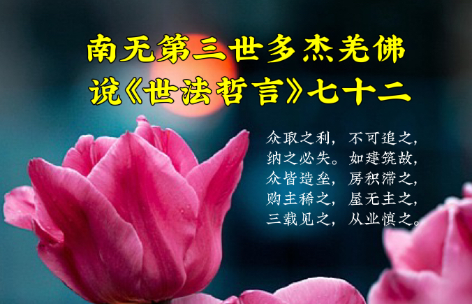 南无第三世多杰羌佛說《世法哲言》七十二
