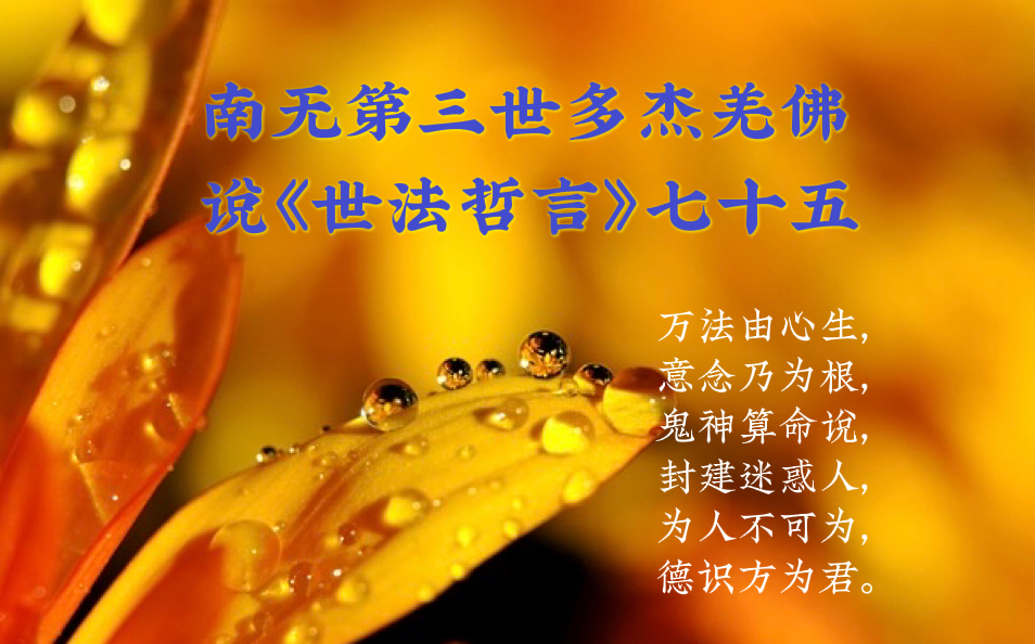 南无第三世多杰羌佛說《世法哲言》七十五