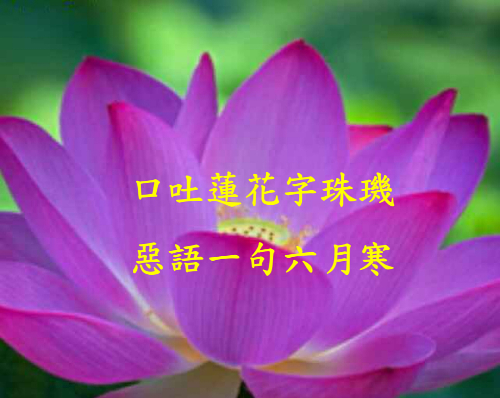 口吐蓮花字珠璣,惡語一句六月寒